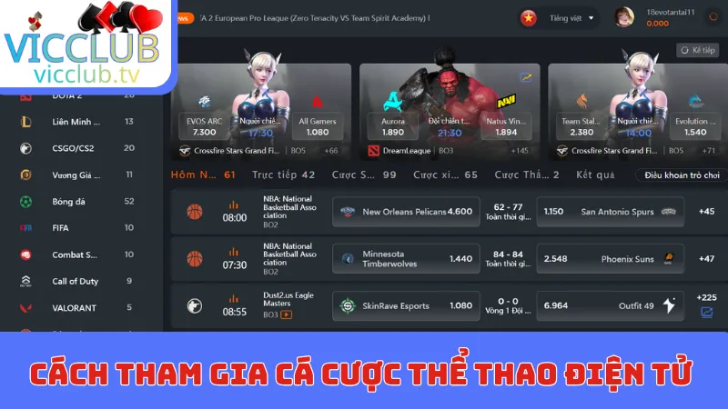 Quy trình tham gia cá cược thể thao điện tử chuẩn chỉnh