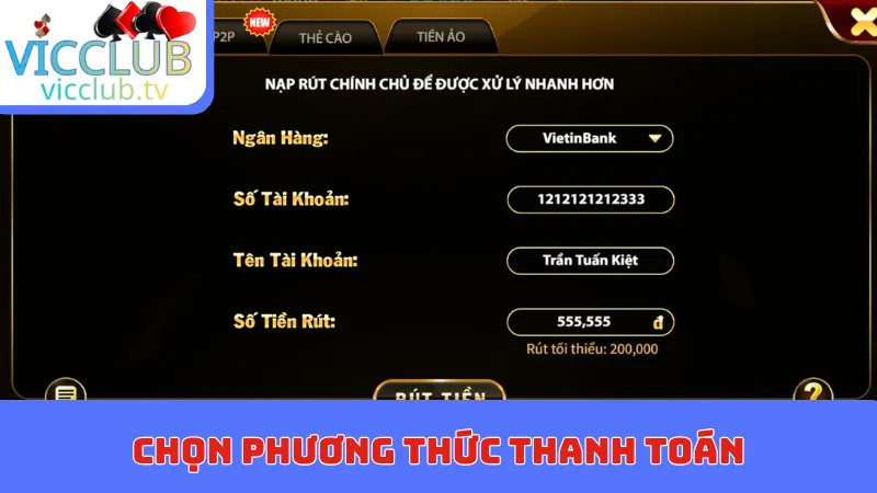 Chọn phương thức thanh toán