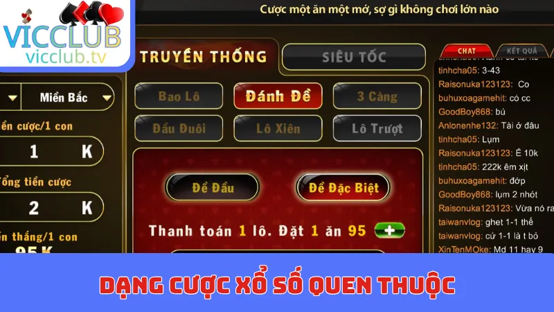 Dạng cược Xổ số quen thuộc