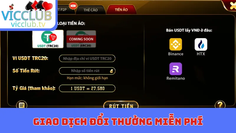 Giao dịch đổi thưởng miễn phí