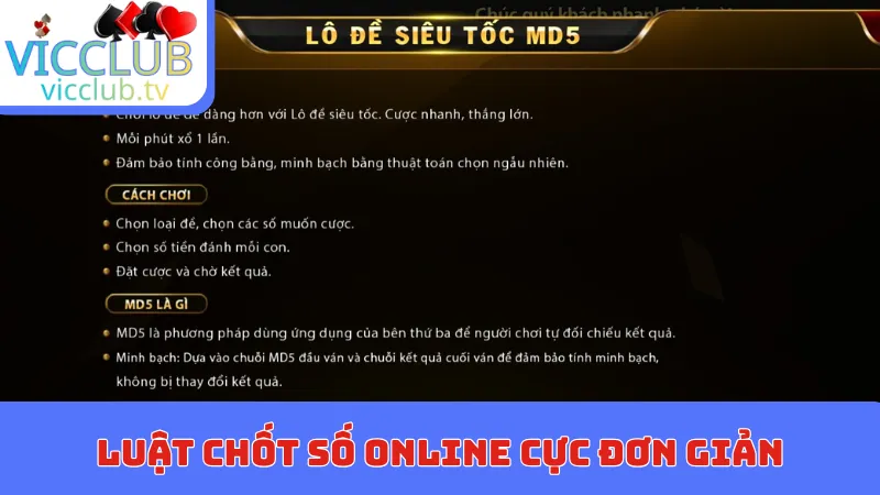 Luật chốt số online cực đơn giản