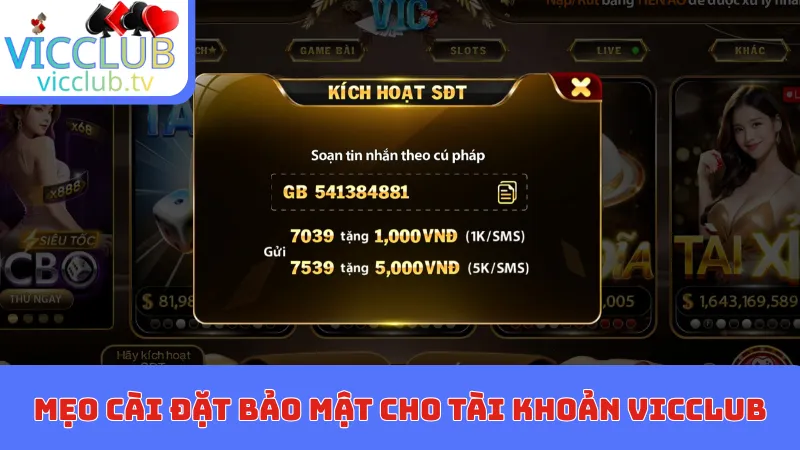 Mẹo cài đặt bảo mật cho tài khoản Vicclub