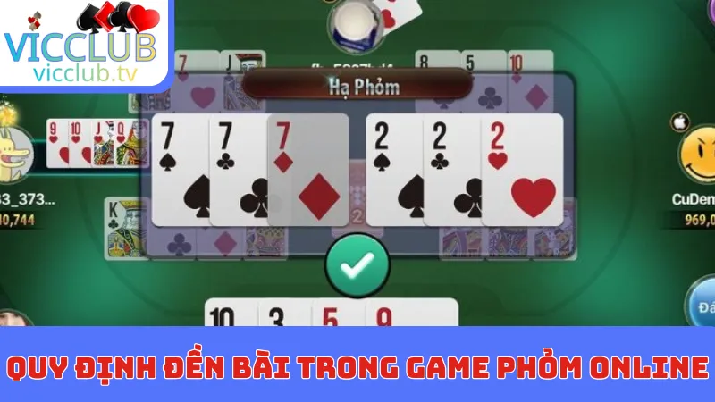Quy định đền bài trong game Phỏm online