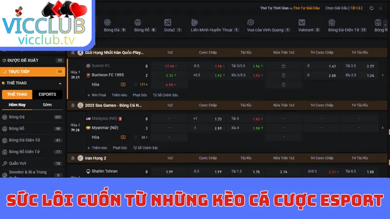 Sức lôi cuốn từ những kèo cá cược Esport đầy bất ngờ