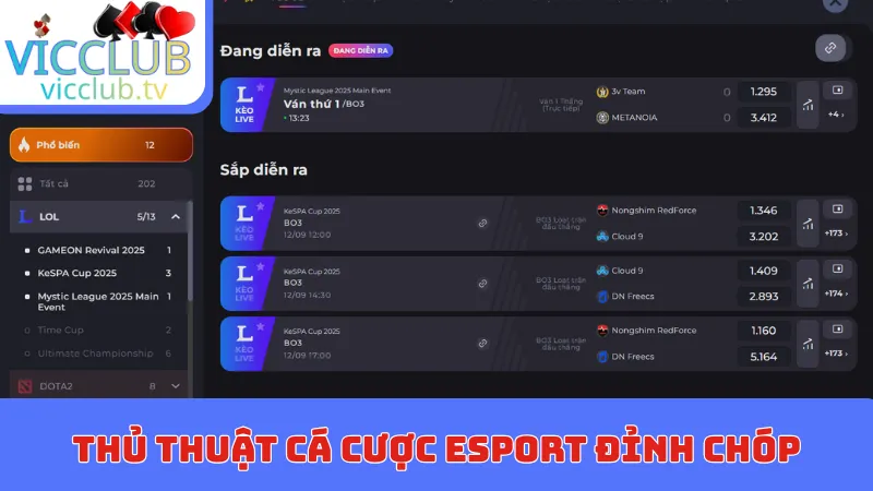 Thủ thuật cá cược Esport đỉnh chóp cho newbie